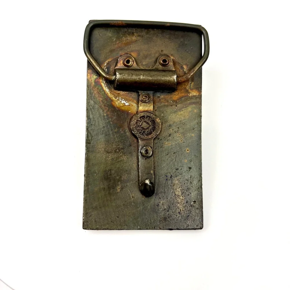 Vintage Woods Equipment Belt Buckle Solid Brass Tech-Aero Maker's Mark 1970-1980